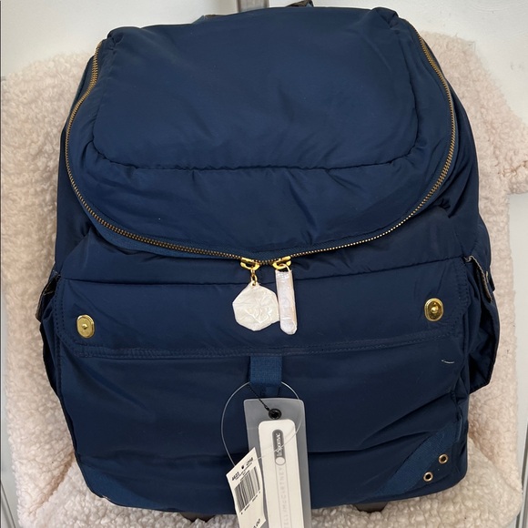 Stella McCartney Navy Rolling LeSportsac Traveler Rucksack Sky Bag. - Picture 4 of 11